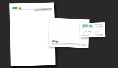 Επιστολόχαρτο, φάκελλο, κάρτα, εταιρείας SIGNAL SECURITY